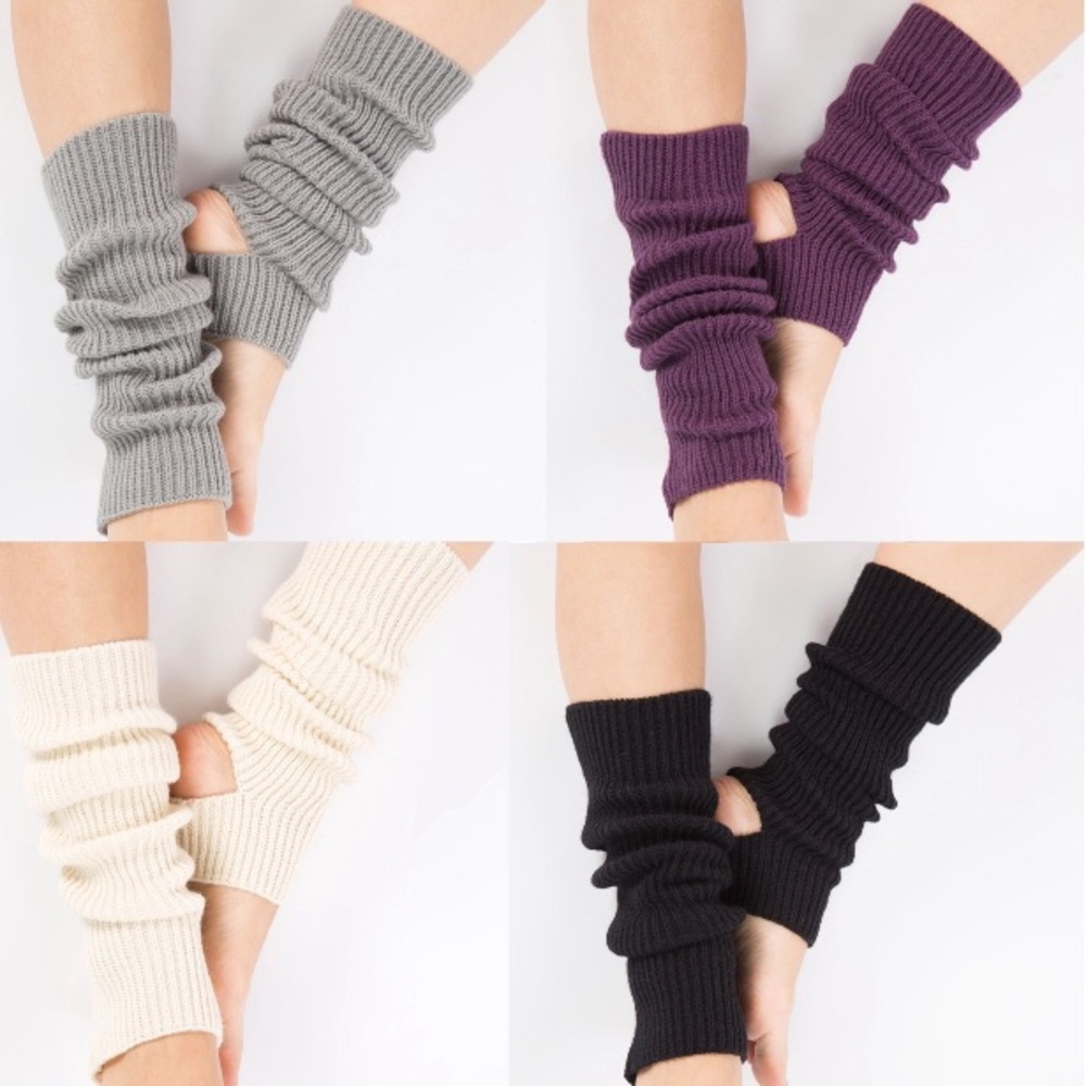 Chunky Ribbed Knit Open Heel Leg Warmers - Picture 5 of 5