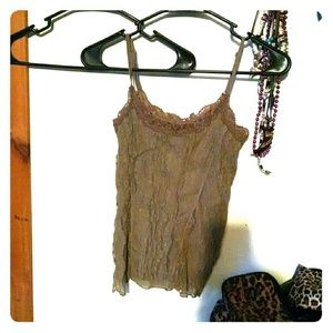 Brown lacey tank