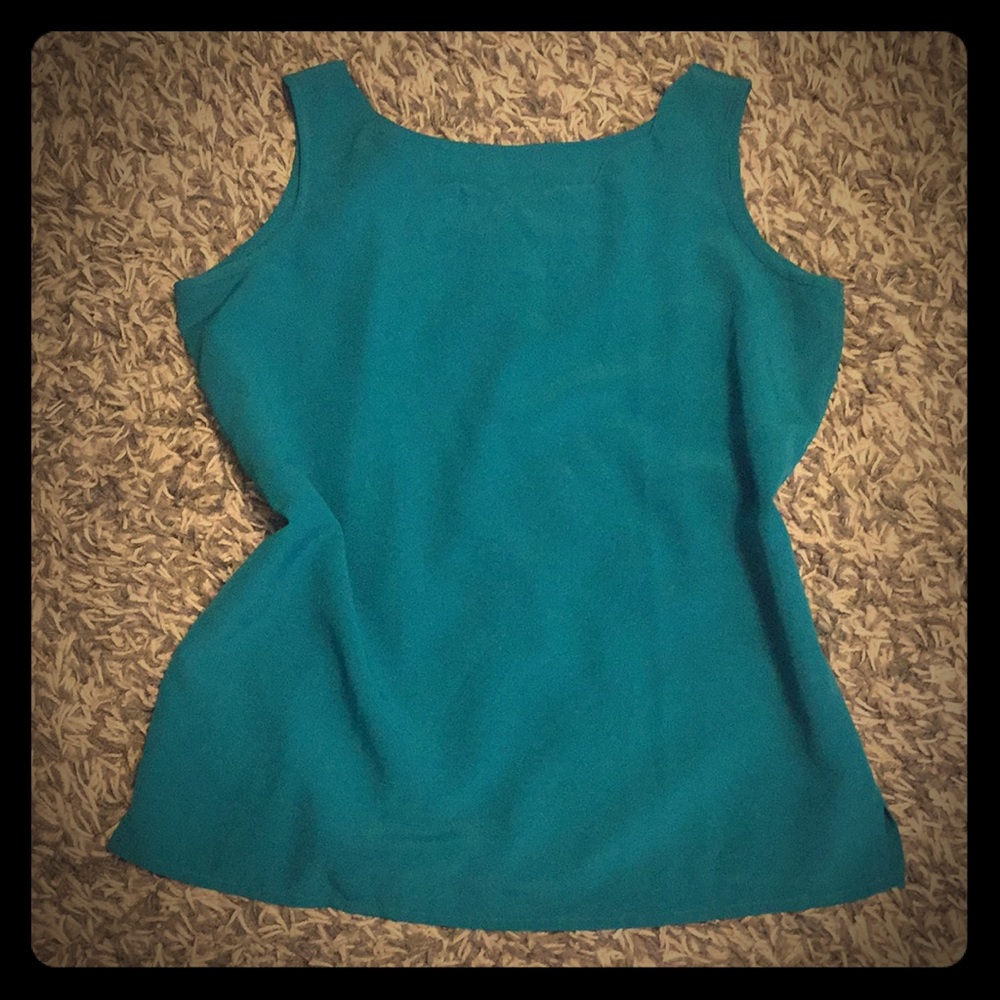 Teal blue sleeveless top