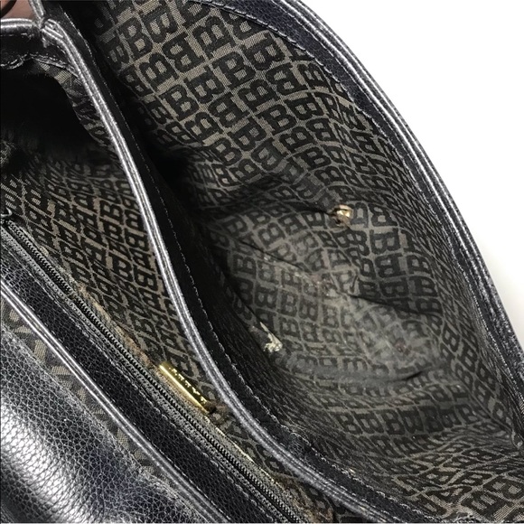 Bally Woven Leathet Black Brown Crossbody Brass B - Picture 7 of 8