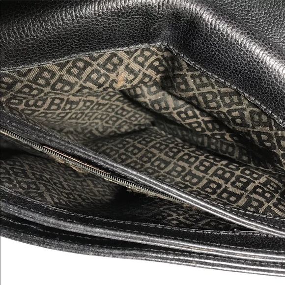 Bally Woven Leathet Black Brown Crossbody Brass B - Picture 8 of 8