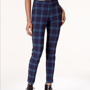 Madison Jules Blue Plaid Business Casual Pants