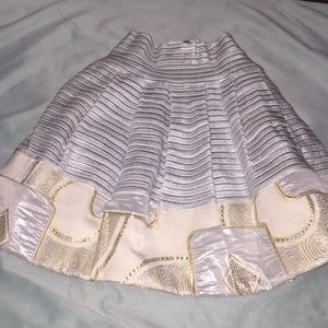 High fashion glamorous silver skirt