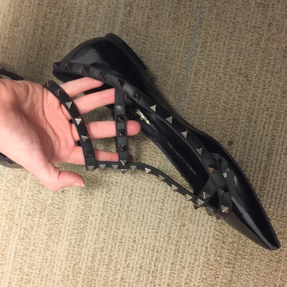 SOLD Valentino Rockstud T-Strap Flats 41.5 - Picture 5 of 8