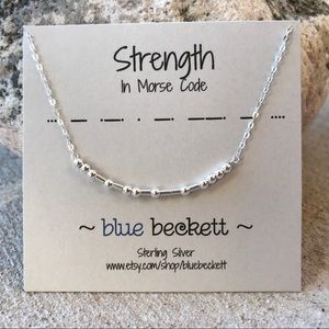 Strength in Morse Code - Sterling Silver Necklace