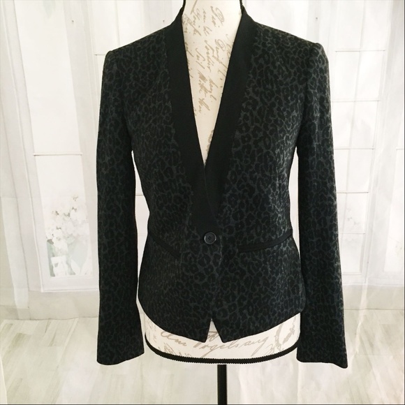 Ann Taylor Jackets & Blazers - Ann Taylor Loft Women's Size 2 Gray Black Leopard