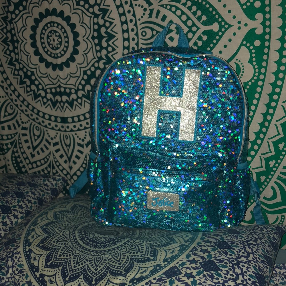 Justice H sequin backpack