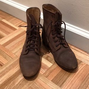 DIEPPA RESTREPPO BROWN NUBUCK LACE UP BOOTS