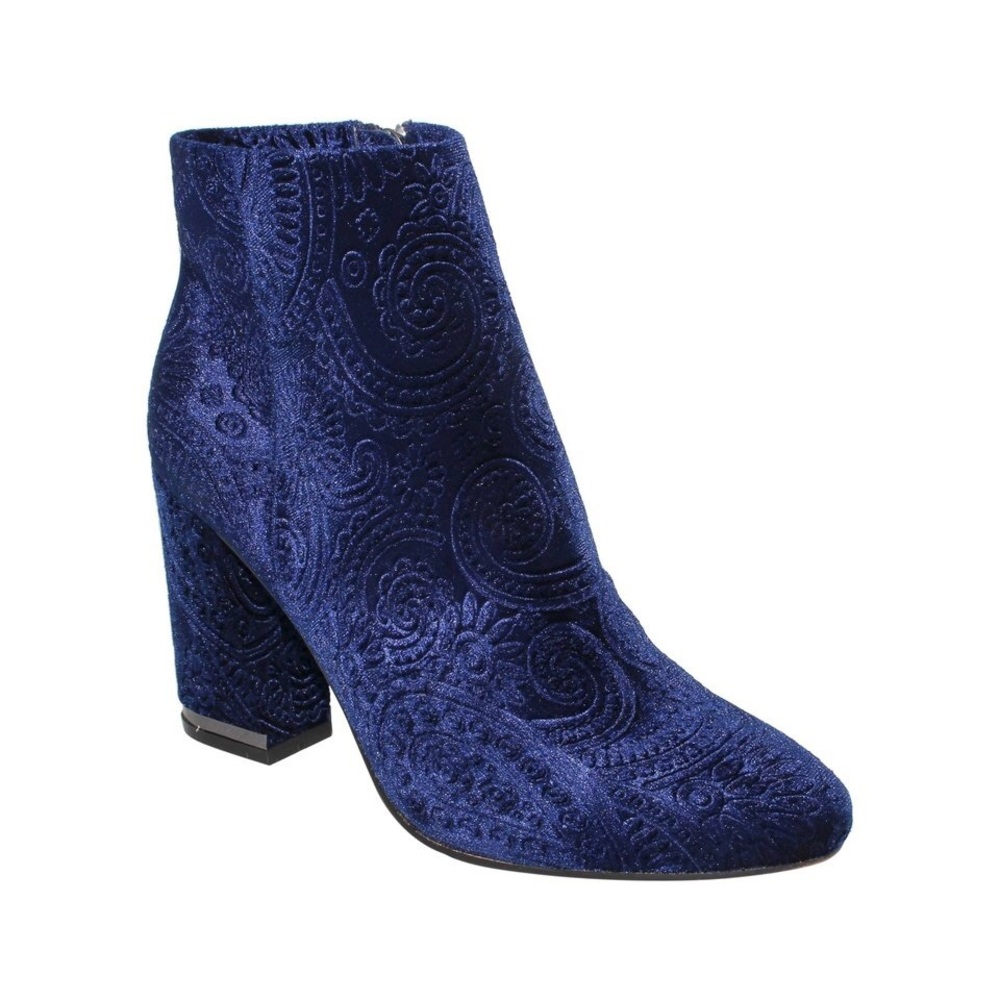 Who What Wear Velvet Paisley Ankle Boots