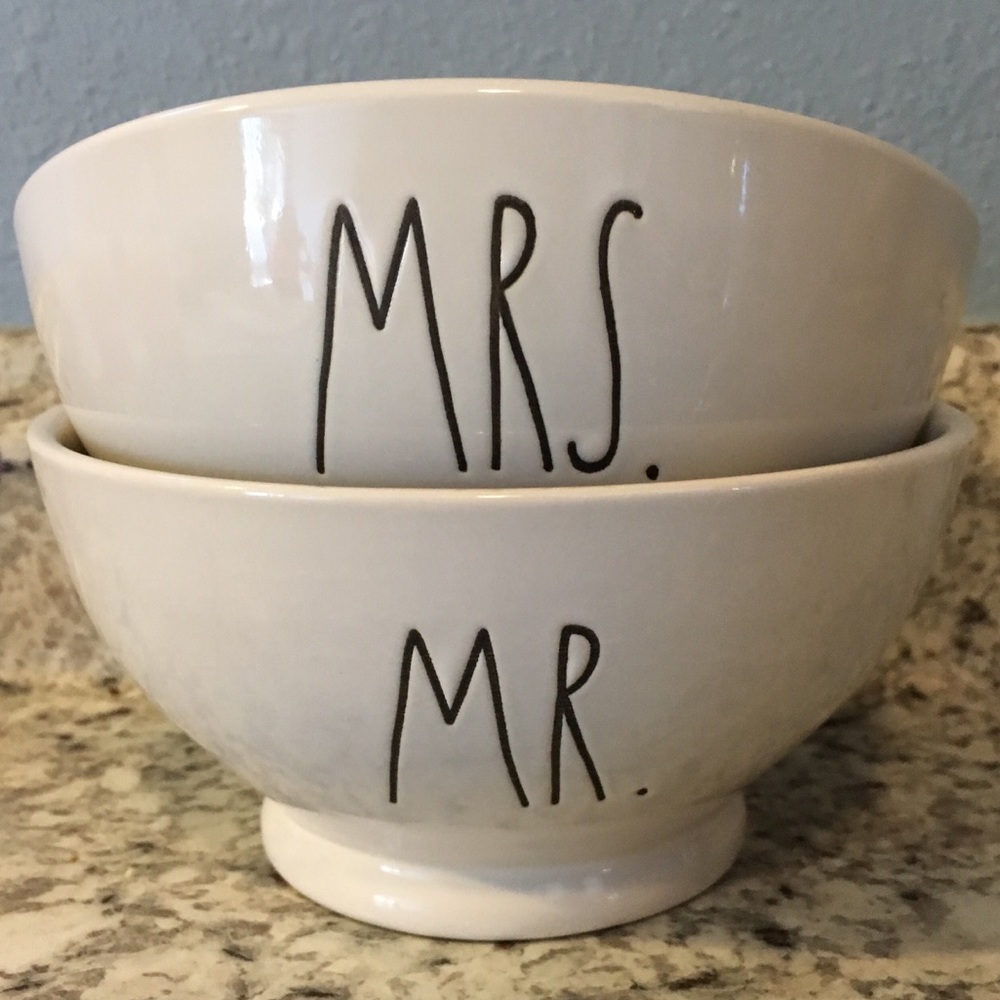 Rae Dunn Mrs. and Mr. Bowl Set