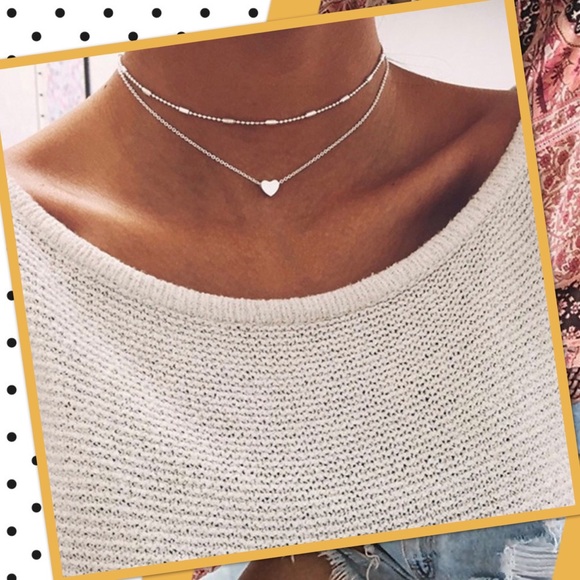 gypsi Jewelry - 2 layer heart choker necklace