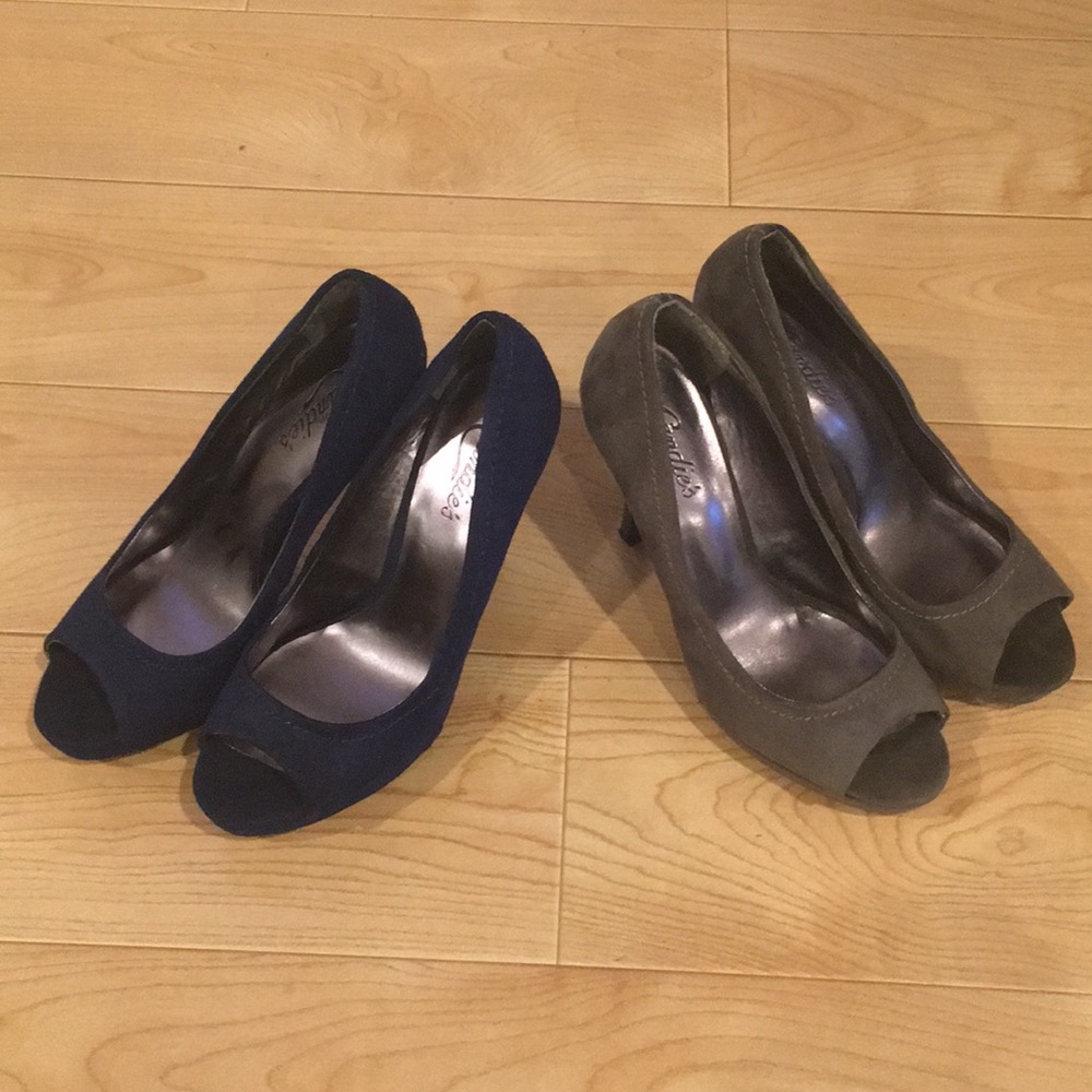 Candie's Suede Like Heels 2 pairs of shoes used