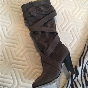 Grey Heel Boots Size 7