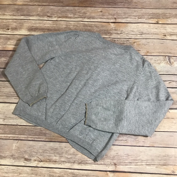 Gymboree Flight of Fancy Ruffle Cardigan Gray Gold - Picture 4 of 4