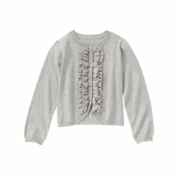 Gymboree Other - Gymboree Flight of Fancy Ruffle Cardigan Gray Gold