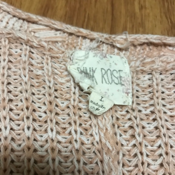 Pink Rose Sweaters Pink Rose Light Pink Cable Knit Cardigan Sweater