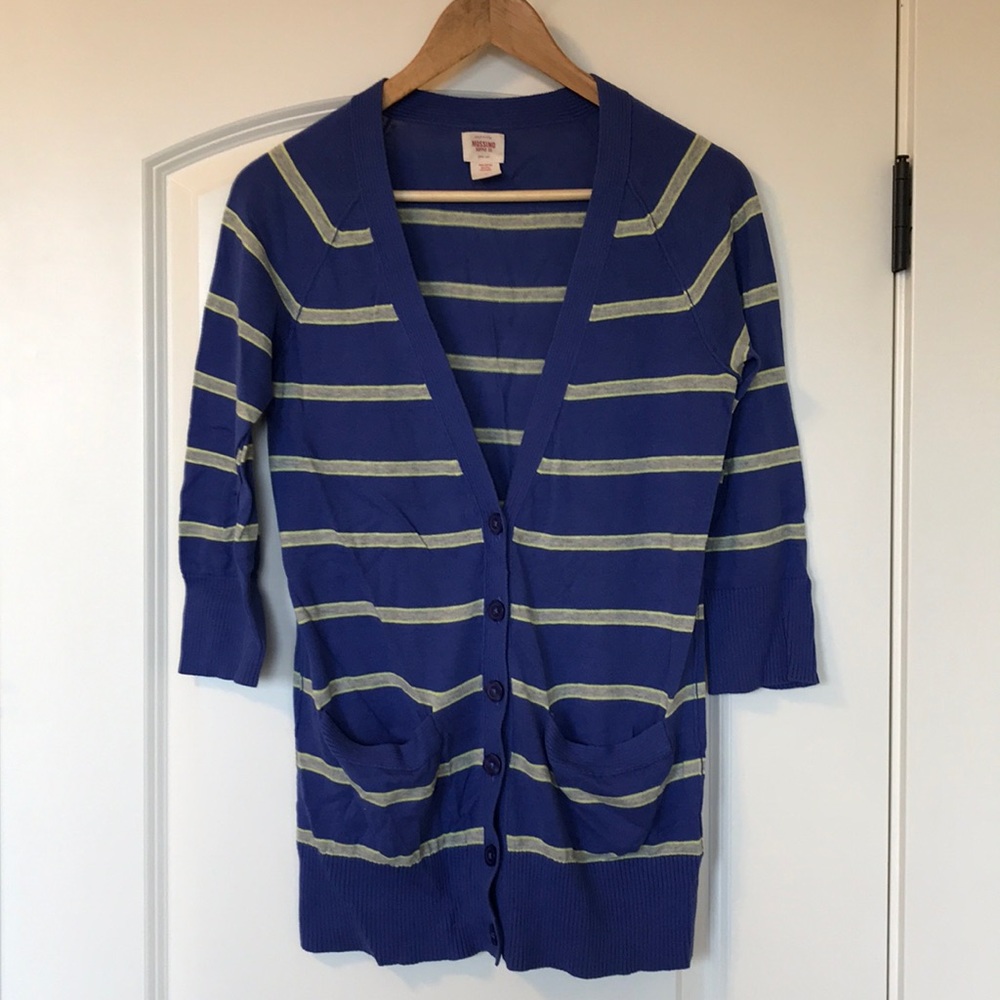 Mossimo 3/4 Length Sleeve Striped Cardigan, Small