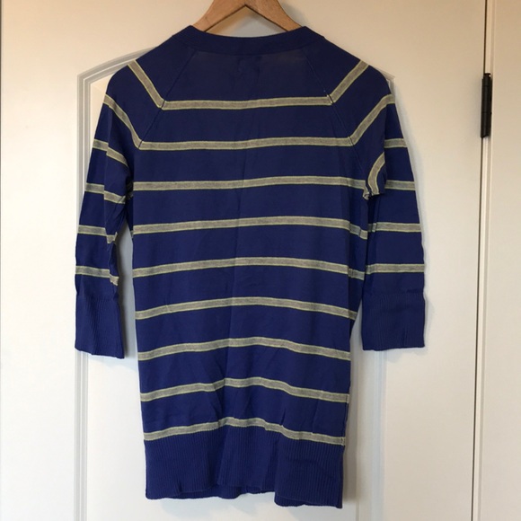 Mossimo 3/4 Length Sleeve Striped Cardigan, Small - Picture 4 of 4