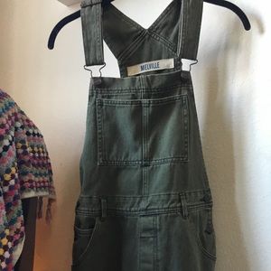 Brandy melville overall shorts army green