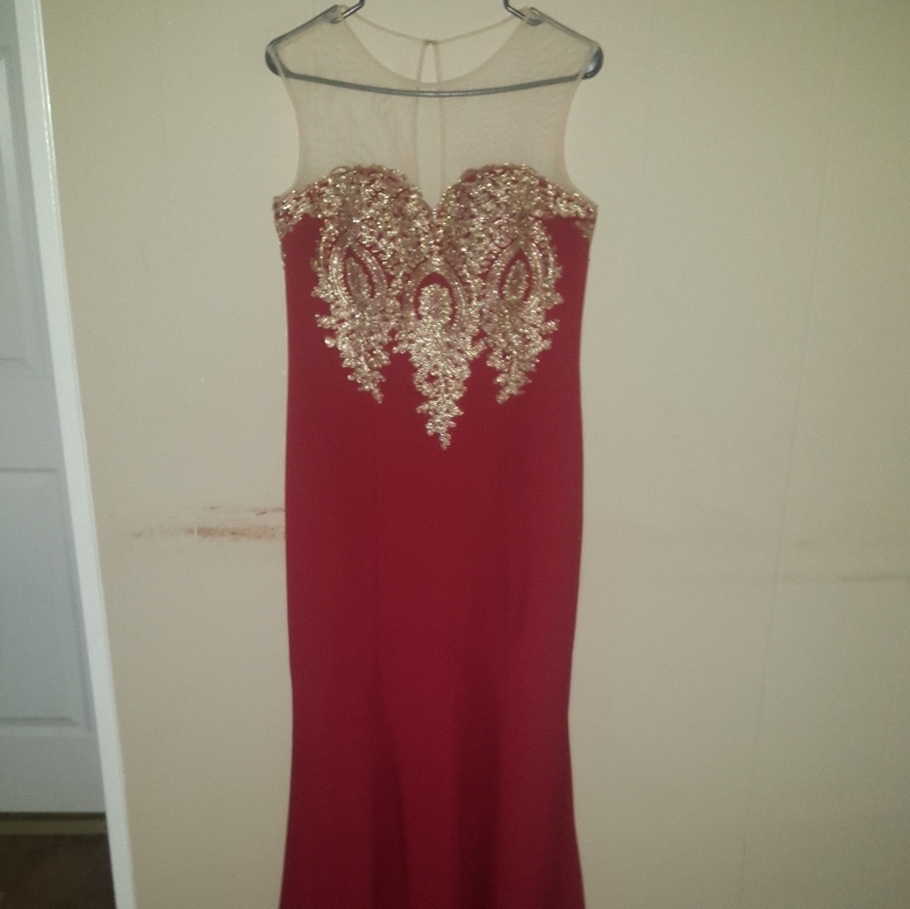 Red and gold dress