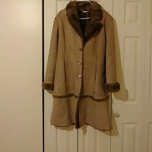 Brandon Thomas long faux winter coat