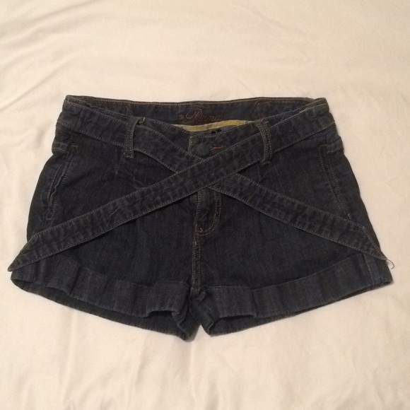 Great condition, Denim Cuffed Shorts w/ belt - Picture 1 of 4