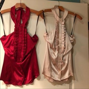 Bebe size medium tuxedo halter tops (2)