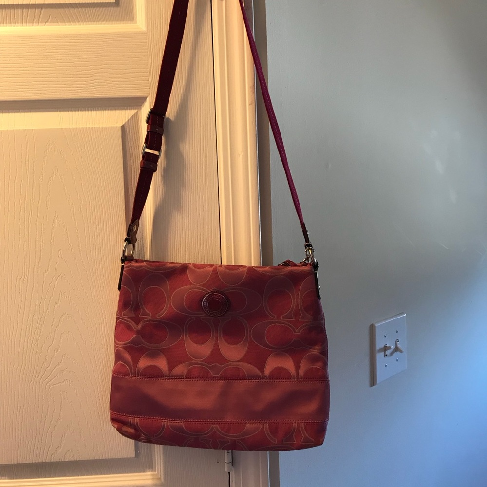 Purple coach purse