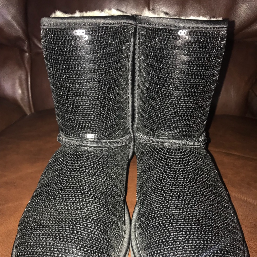 Authentic Black Sequin Ugg Boots
