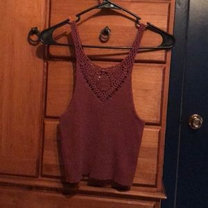 Adorable Burgundy Knit Crop Top