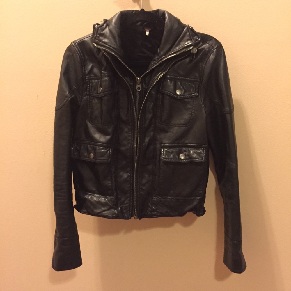 Free People leather coat