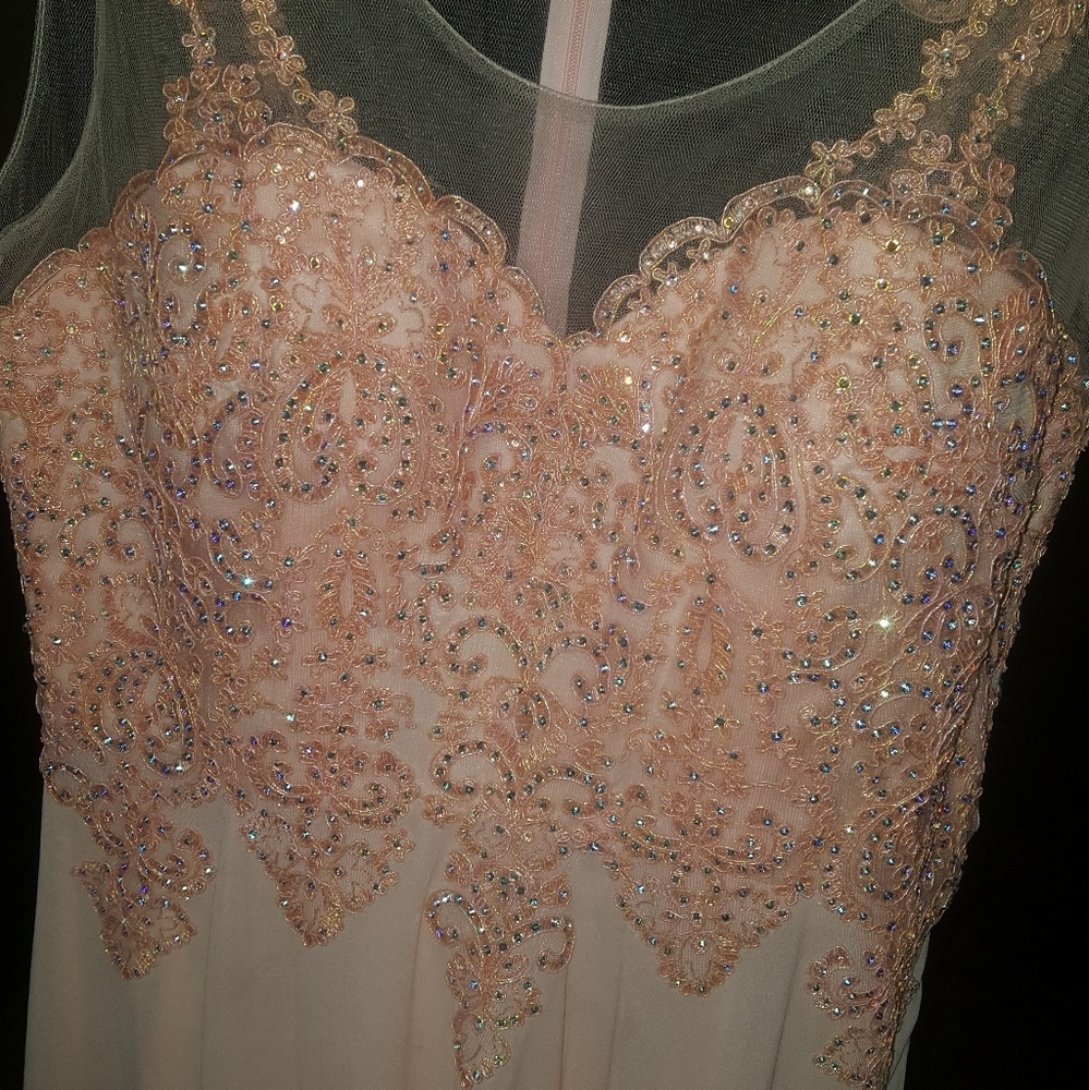 Pink/coral sparkly dress
