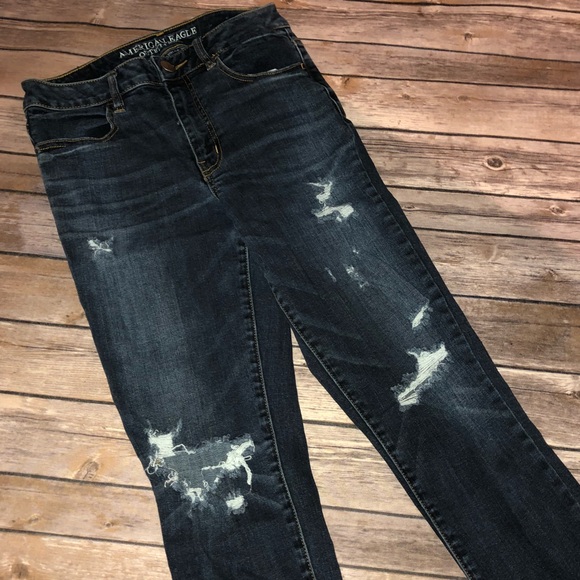 American Eagle Outfitters Denim - AEO distresses hi-rise jeggings size 8, short