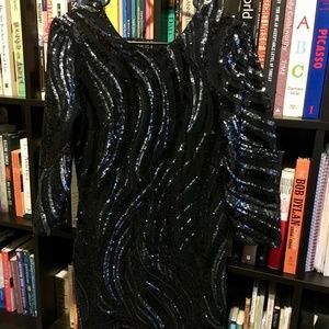Express Sequin Long Sleeve Dress