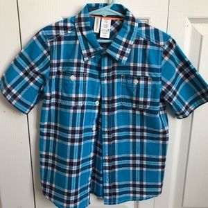 Boys Button Down Plaid Shirt