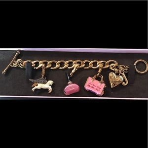Juicy Couture charm bracelet with 3 charms in box