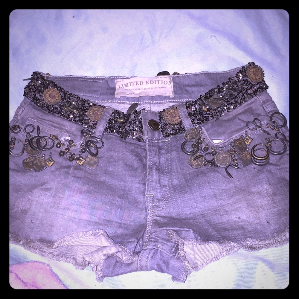 Limited edition hand embellished shorts