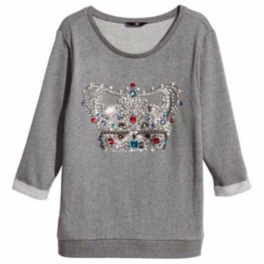 H&M Queen B Crown Jeweled Sweatshirt