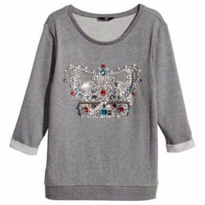 H&M Queen B Crown Jeweled Sweatshirt