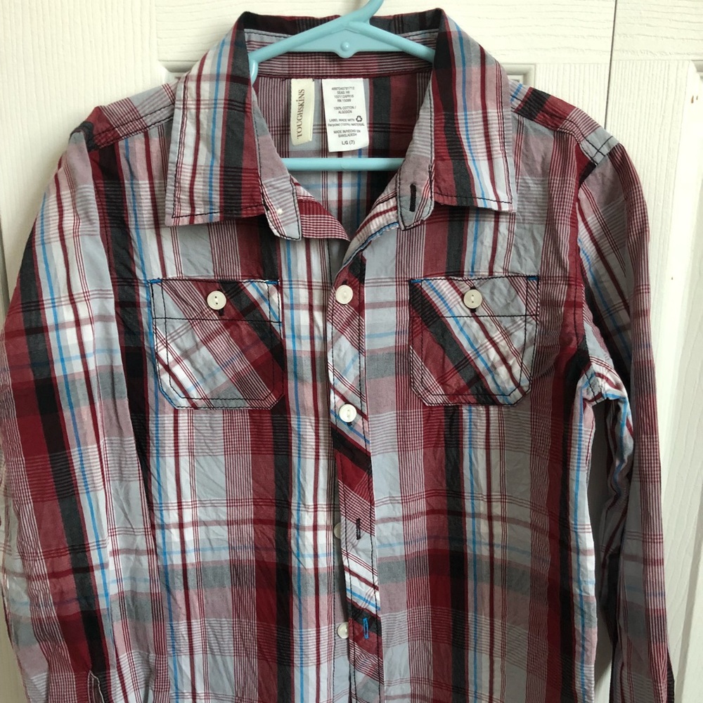 Toughskins Brand long sleeved boys plaid shirt