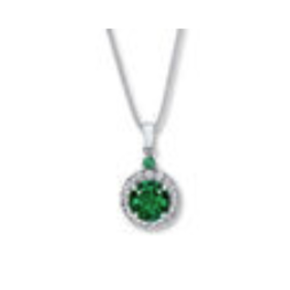 Lab-Created Emeralds Sterling Silver Necklace