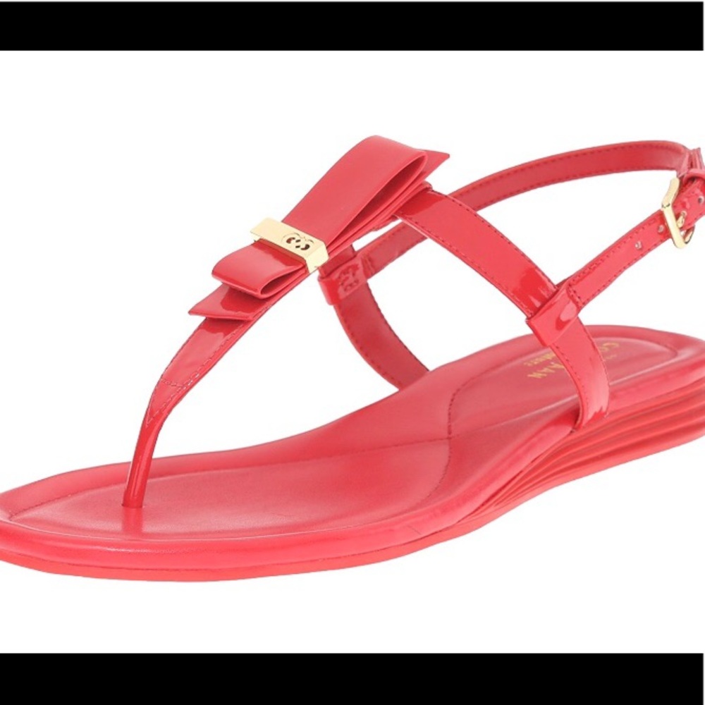 Cole Haan Women's Marnie Wedge Red Sandal NWOT - Picture 1 of 4