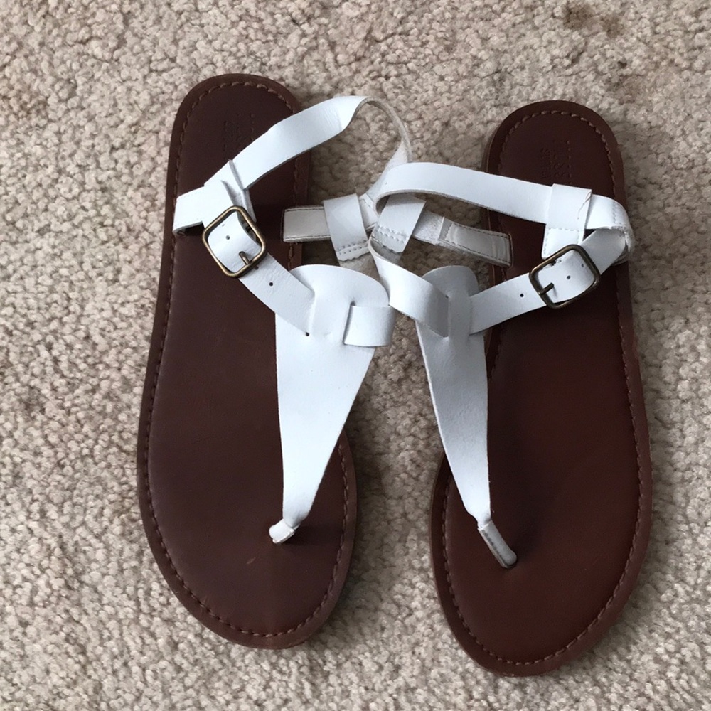 White and brown sandals