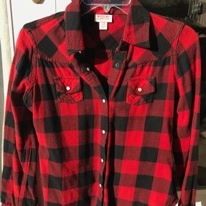 Checkerbox red & black flannel