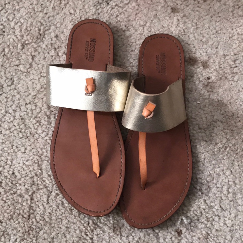 Gold and brown sandals