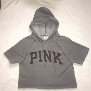 Victoria’s Secret Pink Cropped short sleeve hoodie