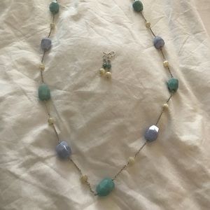 Ann Taylor stone & sterling silver necklace/earing