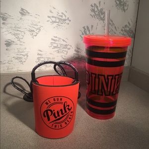 PINK Tumbler cup and soda holder