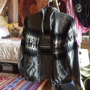 vintage knit zip up sweater cozy winter