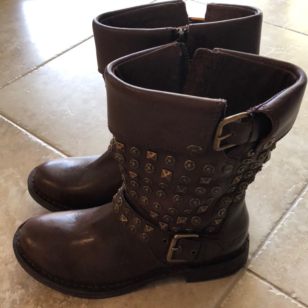 UGG Australia CONOR Stud Leather Buckle Boots US 6